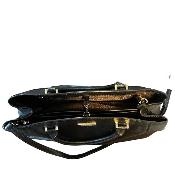 Kate Spade EUC Black Leather Satchel Purse with Crossbody Strap + Dust Bag - Picture 8 of 15